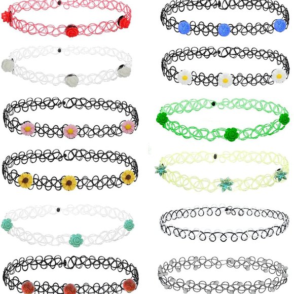 Choker Necklace Set of 12 Henna Tattoo - Picture 8 of 8